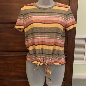 *MADEWELL* Striped Tee Shirt w/ Tie